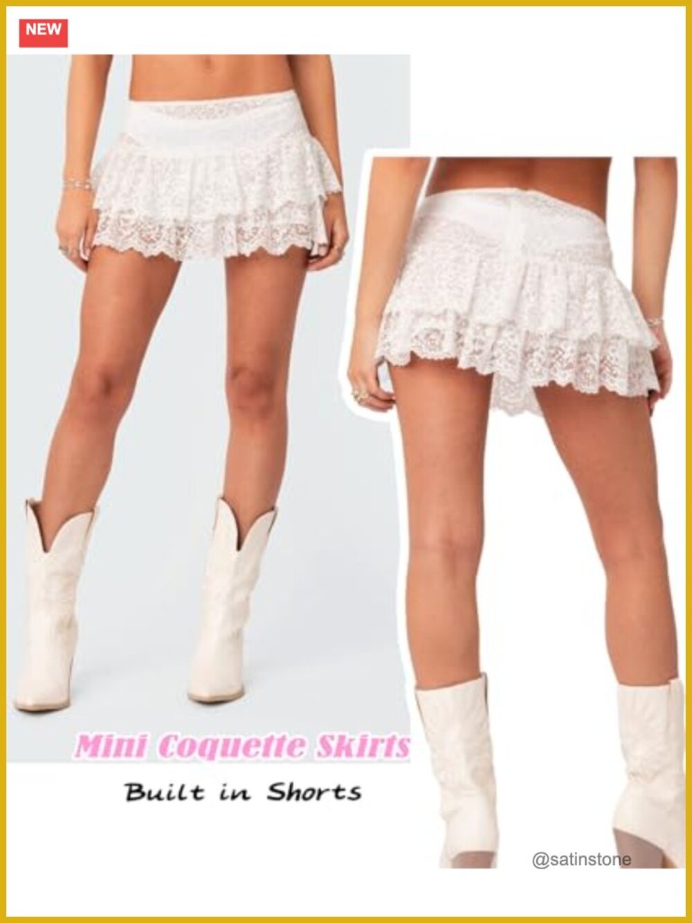Y2K Lace Ruffle Mini Skirt Low Rise Micro Shorts Going Out Layered Ruffles - Picture 3 of 5
